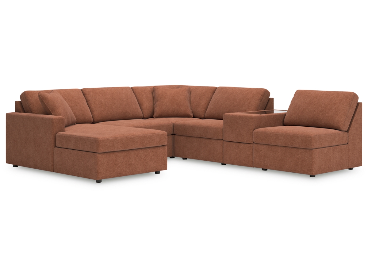 Modmax 6 Piece Modular Sectional with Chaise and Storage Console Modmax 6 Piece Modular Sectional with Chaise and Storage Console