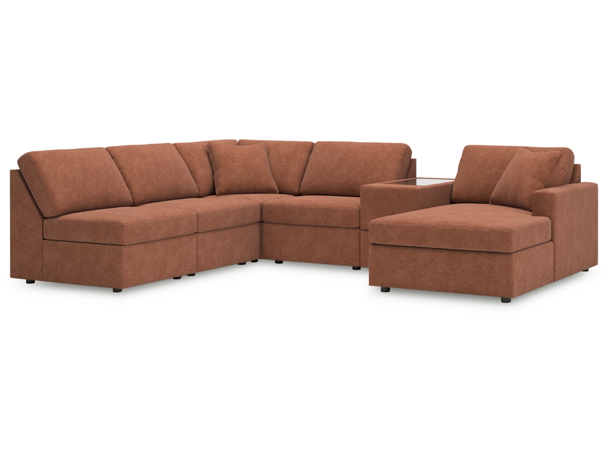 Modmax 6 Piece Modular Sectional with Chaise and Storage Console