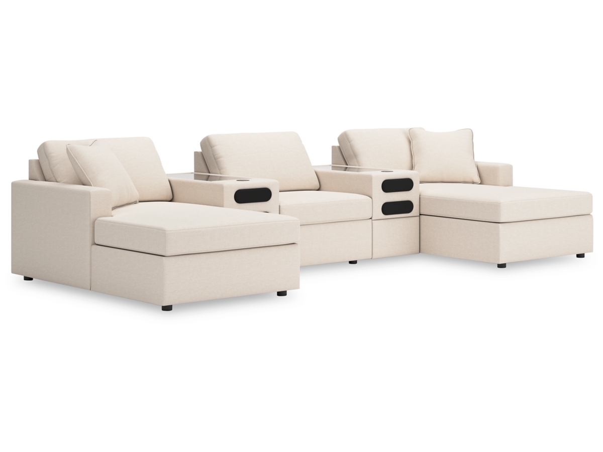 Modmax 5 Piece Modular Sectional Double Chaise with Storage Consoles Modmax 5 Piece Modular Sectional Double Chaise with Storage Consoles