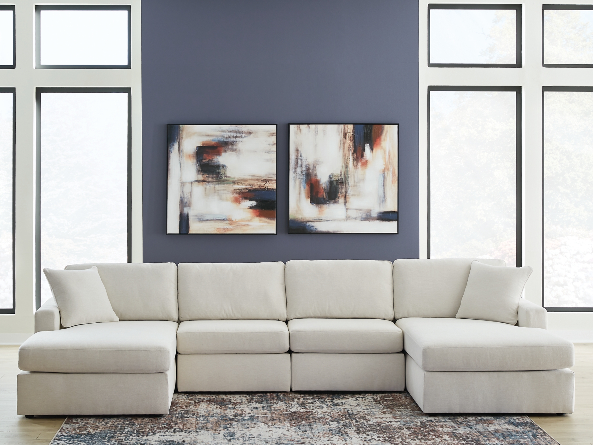 Image 5 of ModmaxModular Next-Gen Nuvella™ Performance Fabric Sectional Oyster 