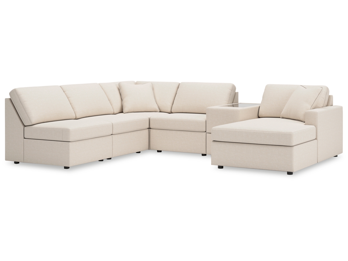 Modmax 6 Piece Modular Sectional with Chaise and Storage Console Modmax 6 Piece Modular Sectional with Chaise and Storage Console