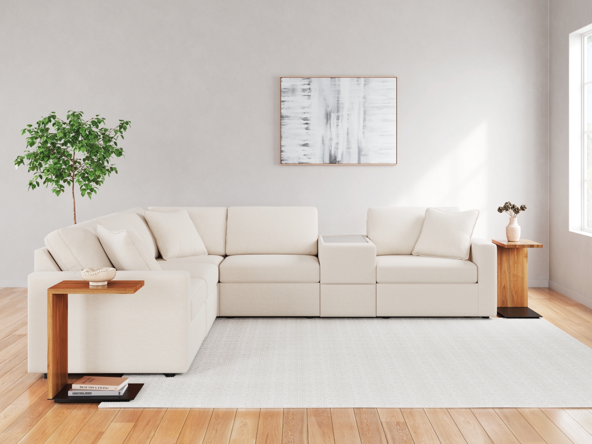 Modmax 6 Piece Modular Sectional with Storage Console