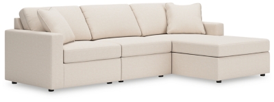 Modmax 3-Piece Modular Performance Fabric Sofa Chaise, Oyster