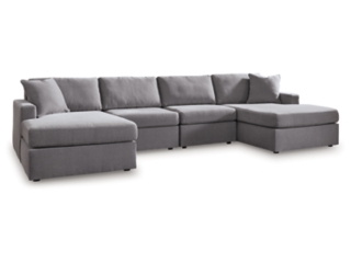 Modmax 4-Piece Modular Next-Gen Nuvella™ Performance Fabric Double Chaise Sectional
