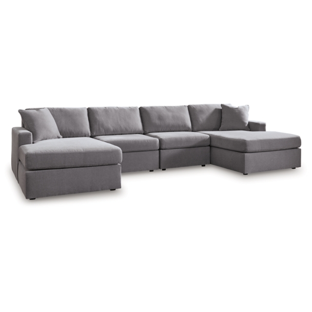 Modmax 4-Piece Modular Performance Fabric Double Chaise Sectional