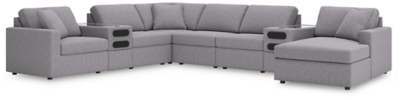 Modmax 8-Piece Sectional with Audio System and Chaise, Granite, large