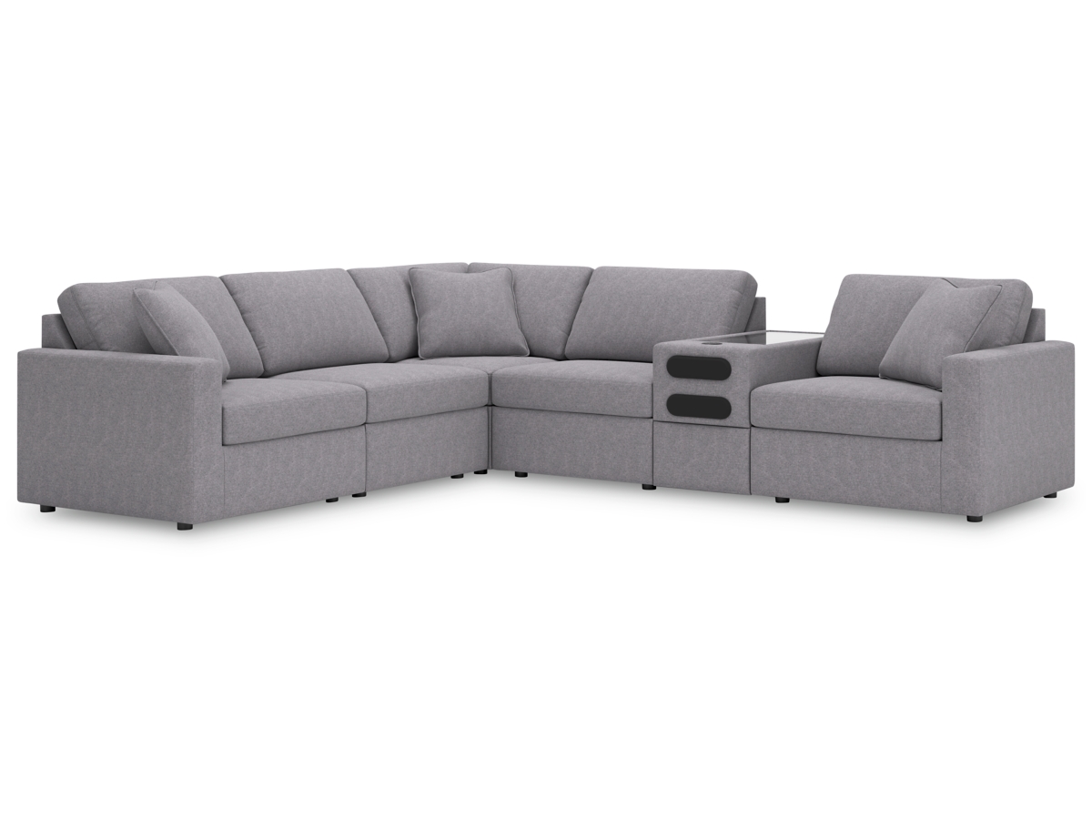 Modmax 6 Piece Modular Sectional with Chaise and Audio Console