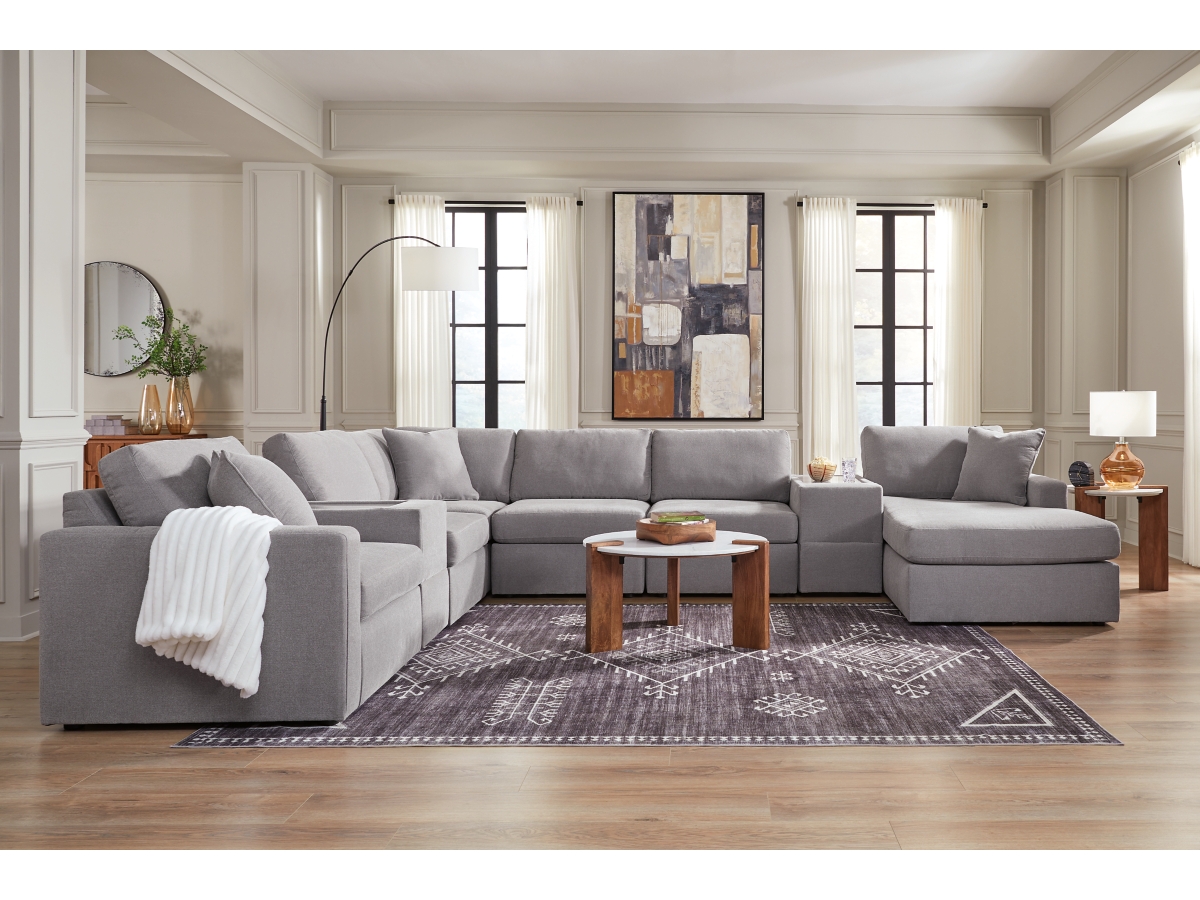Modmax 8 Piece Modular Sectional with Chaise and Storage Consoles Modmax 8 Piece Modular Sectional with Chaise and Storage Consoles