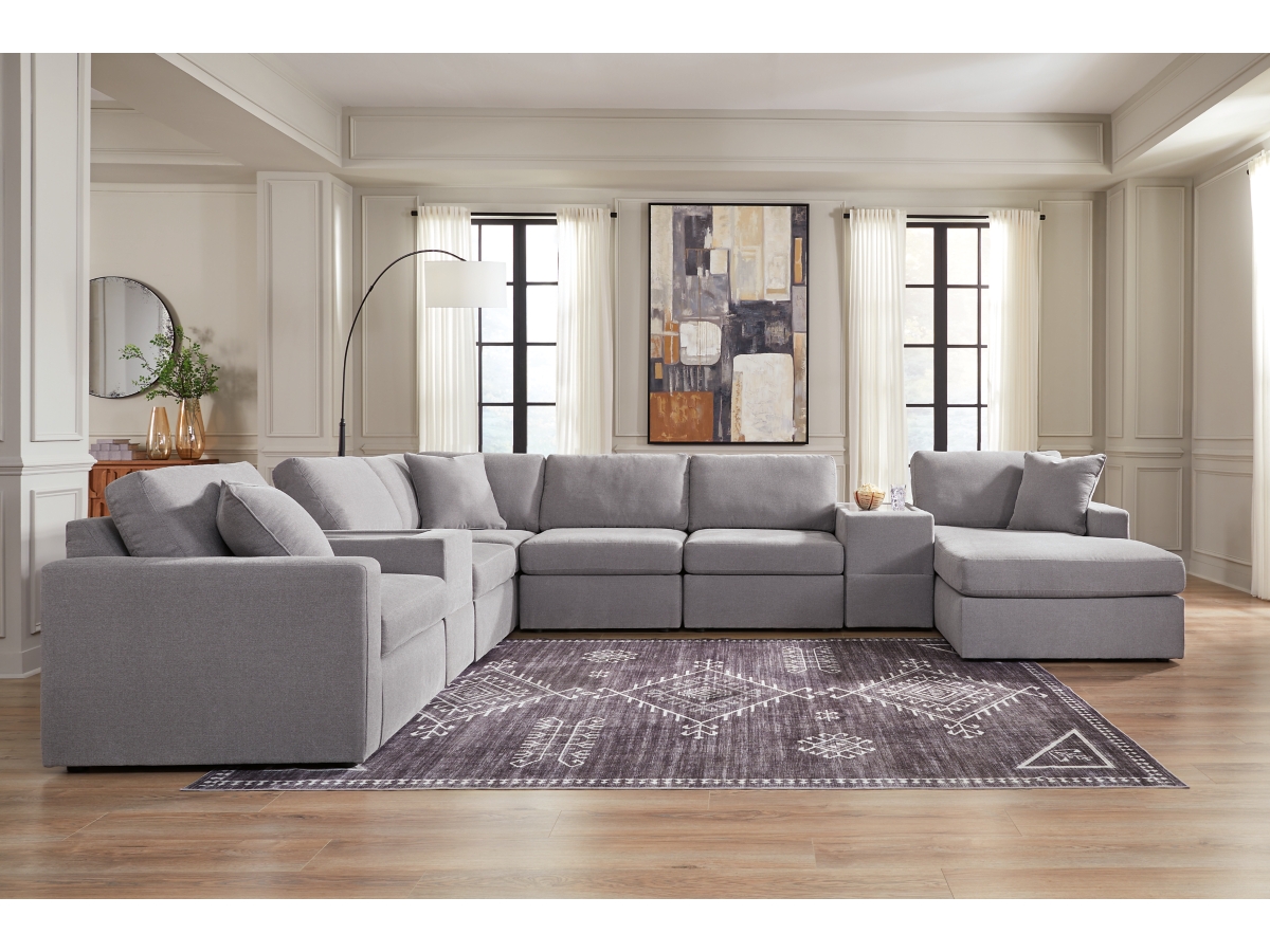 Modmax 8 Piece Modular Sectional with Chaise and Storage Consoles