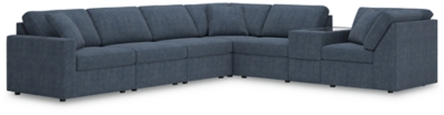 Modmax 7-Piece Modular Next-Gen Nuvella™ Performance Fabric Sectional with Storage Console, Ink
