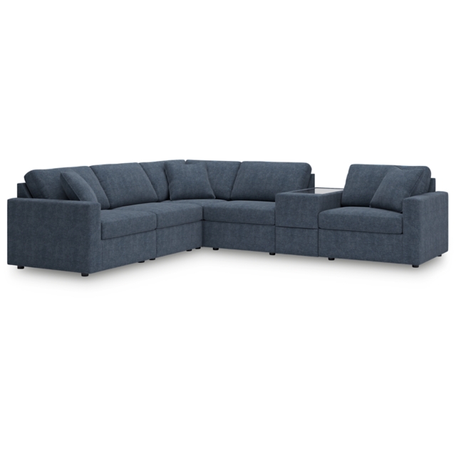 Modmax 6-Piece Modular Performance Fabric Sectional with Storage Console