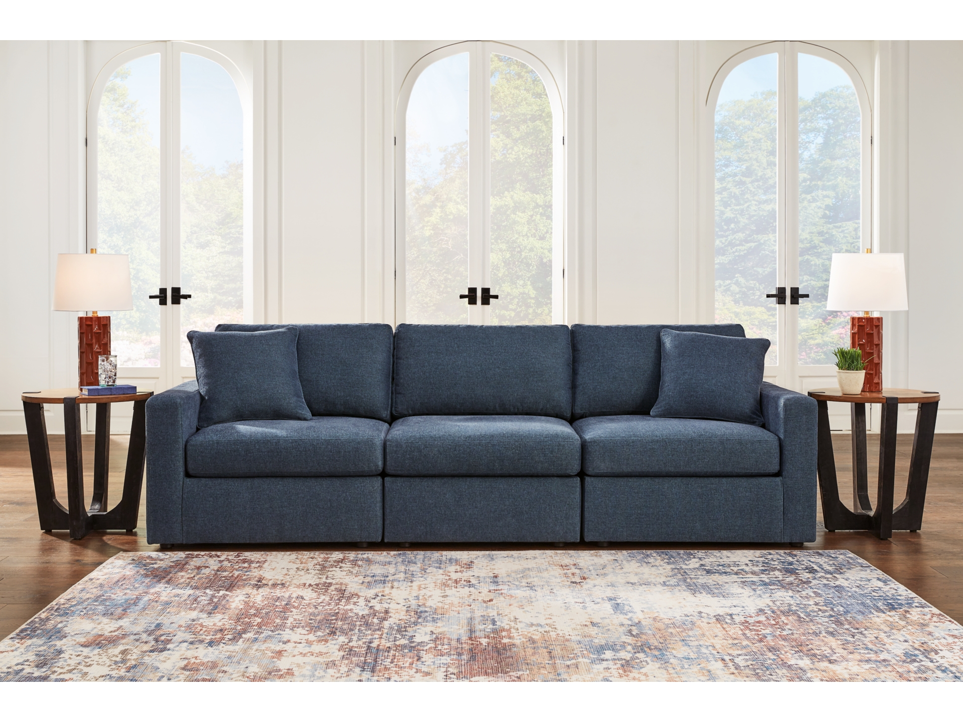Modmax 3-Piece Modular Next-Gen Nuvella Performance Fabric Sofa INK