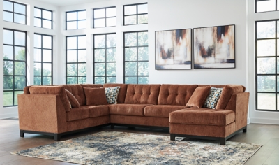 Laylabrook 3-Piece Sectional with Chaise, Spice, rollover