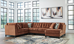 Laylabrook 3-Piece Sectional with Chaise, Spice, rollover