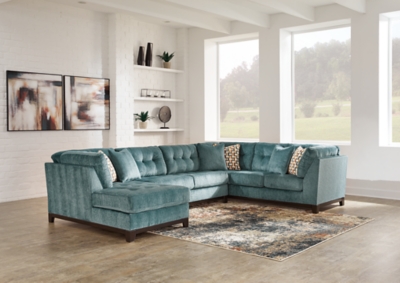 Laylabrook 3-Piece Sectional with Chaise, Teal