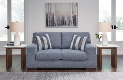 Belvoir Performance Fabric Loveseat, Denim