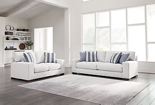 Belvoir Sofa and Loveseat, Snow, rollover