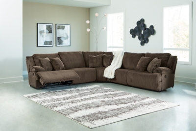 Top Tier Manual Reclining Modular Sectional, Chocolate