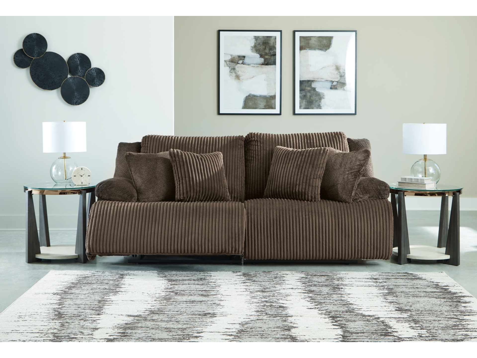 Image 1 of Top Tier Manual Reclining sofa, loveseat chair Chocolate 