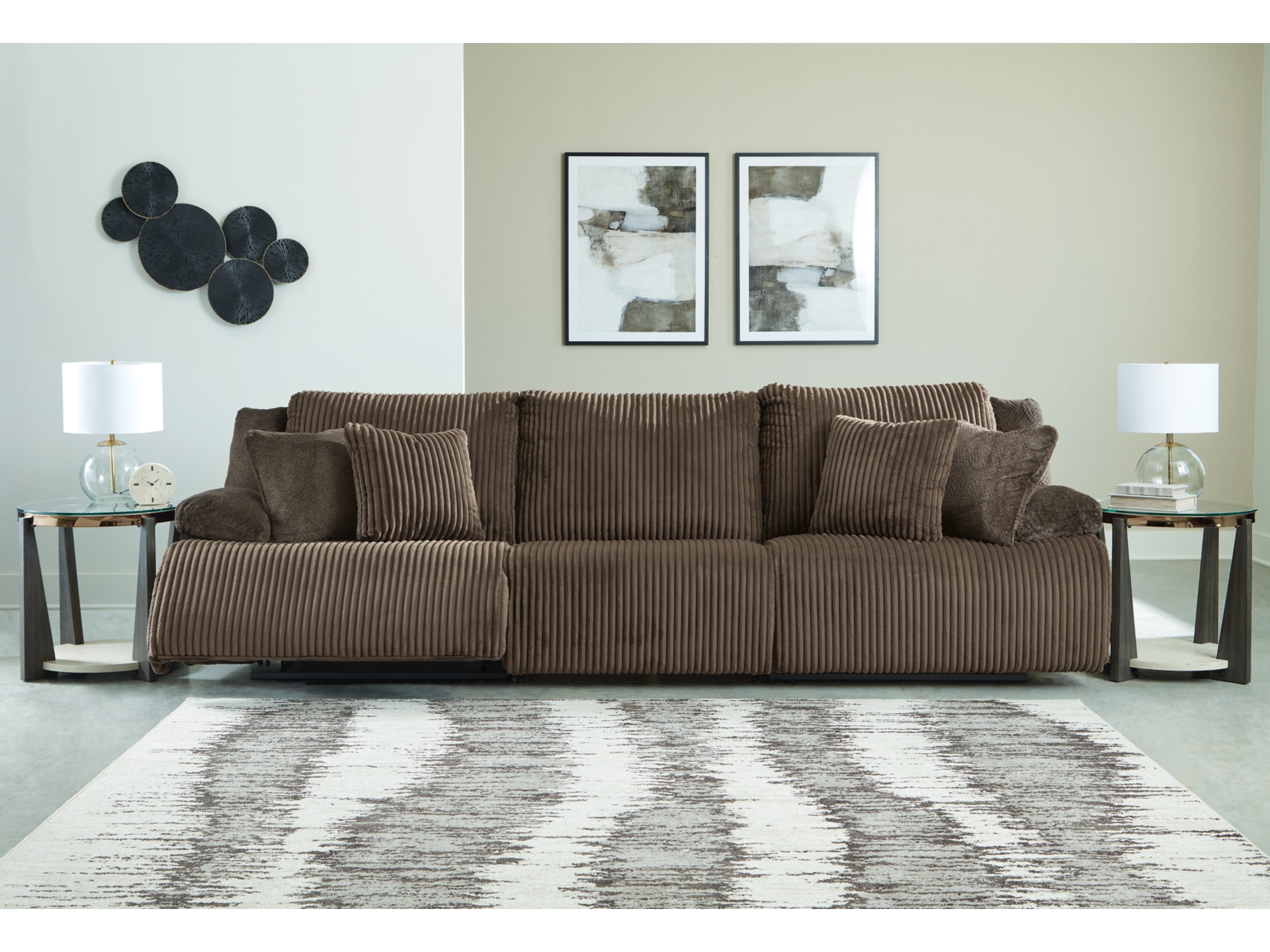 Top Tier Manual Reclining sofa, loveseat chair Chocolate 