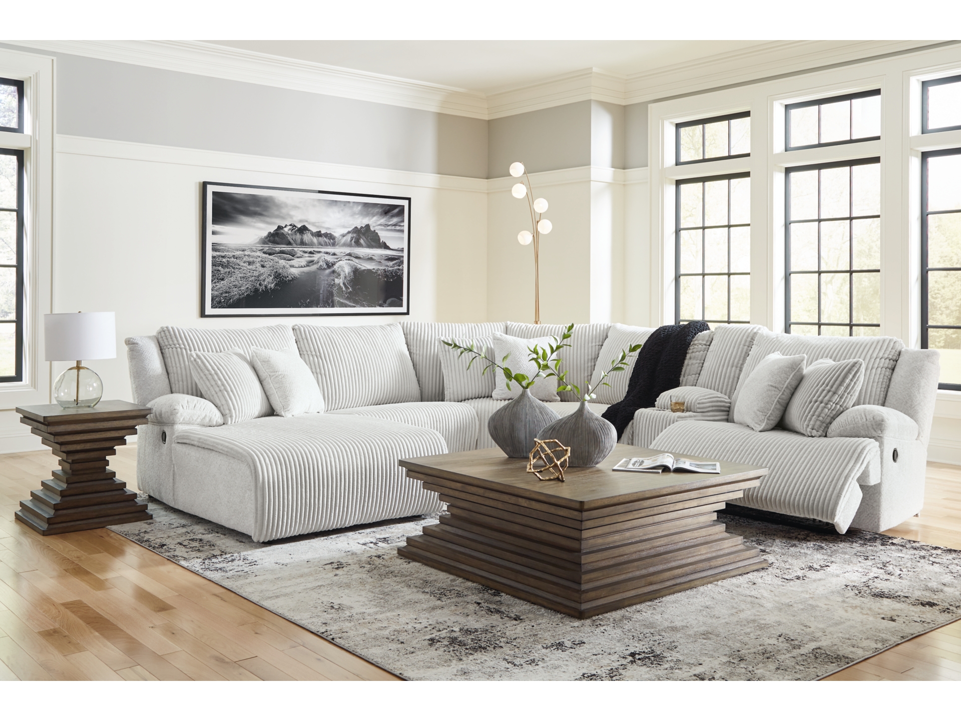 Image 2 of Top Tier 6-Piece Manual Reclining Modular Sectional Alloy 