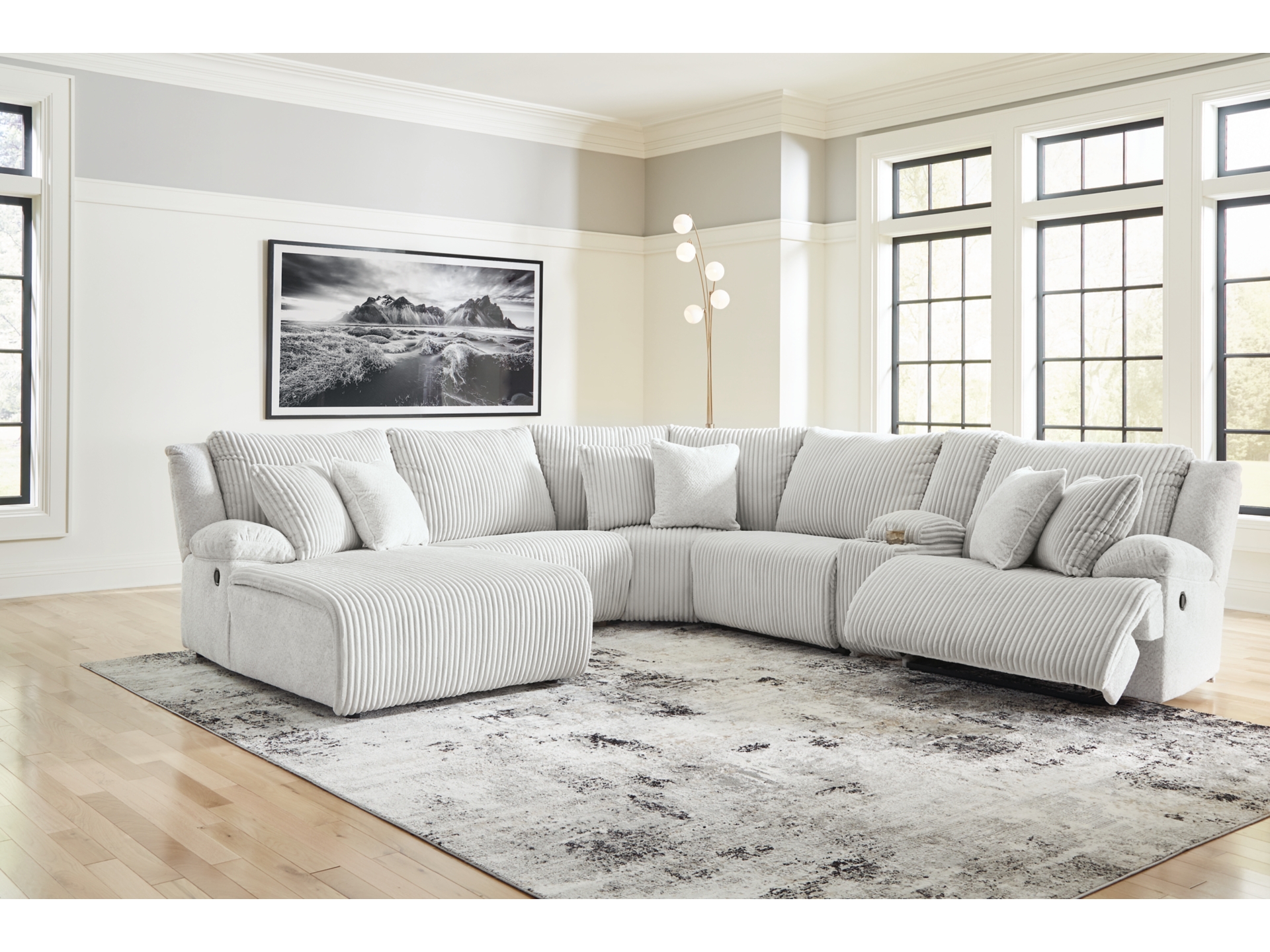 Image 1 of Top Tier 6-Piece Manual Reclining Modular Sectional Alloy 