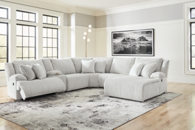 Top Tier 6-Piece Reclining Sectional with Chaise, Alloy, rollover