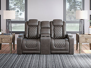 HyllMont Power Reclining Loveseat with Console, , rollover