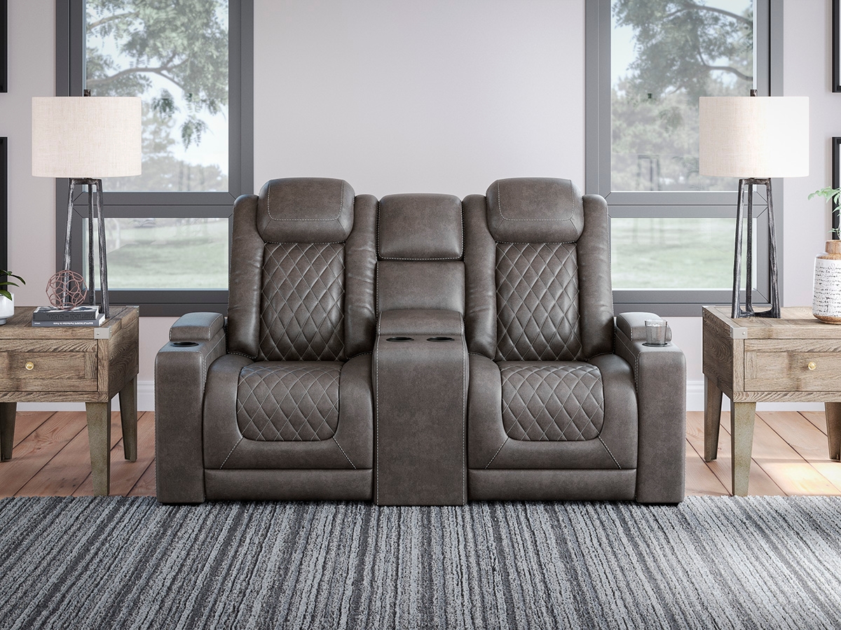 Signature Design by Ashley HyllMont Dual Power Reclining Loveseat with Console