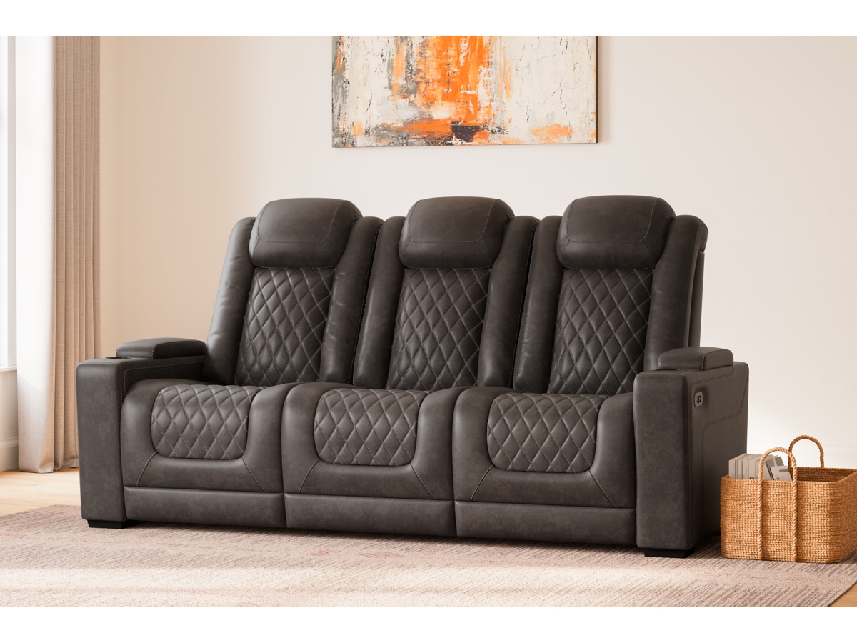 Ashley furniture deals leather reclining sofa