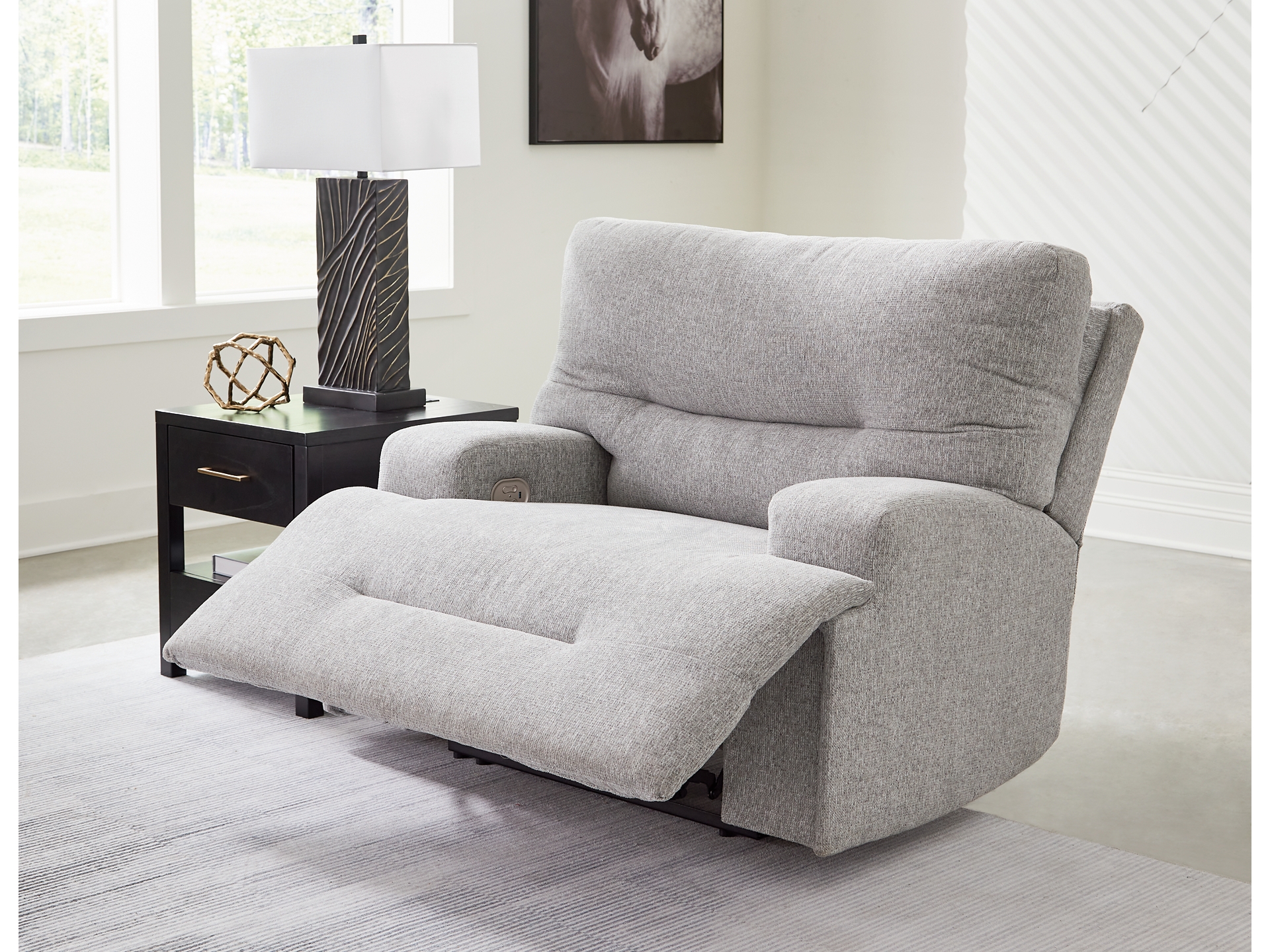 Acklen Place Next-Gen Nuvella Performance Fabric Dual Power Oversized Recliner