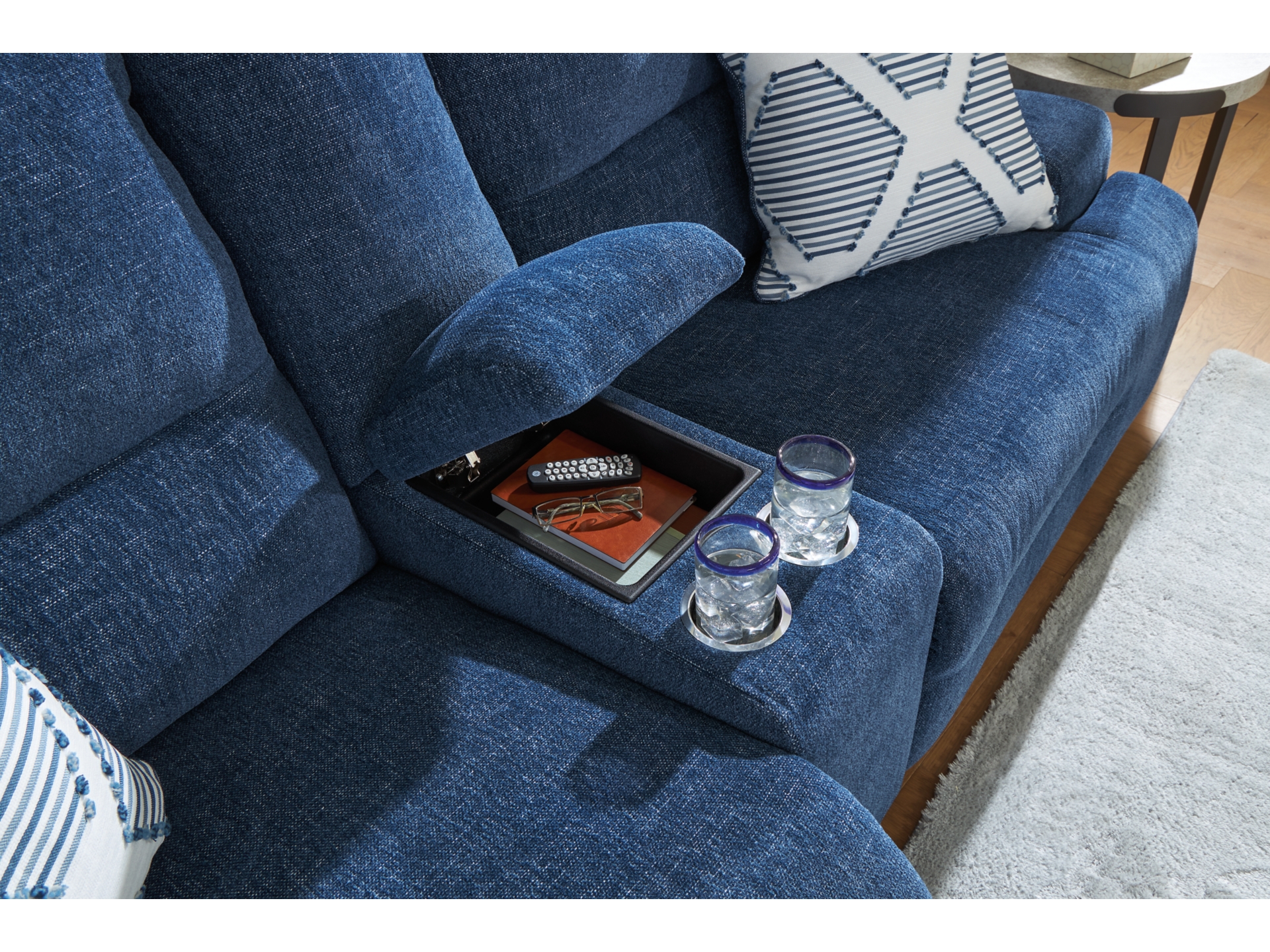 Image 4 of Acklen Place Performance Fabric navy 