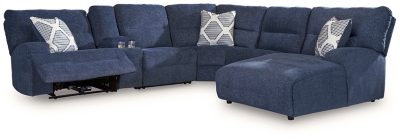 Acklen Place 6-Piece Power Reclining Sectional with Chaise, Navy, large