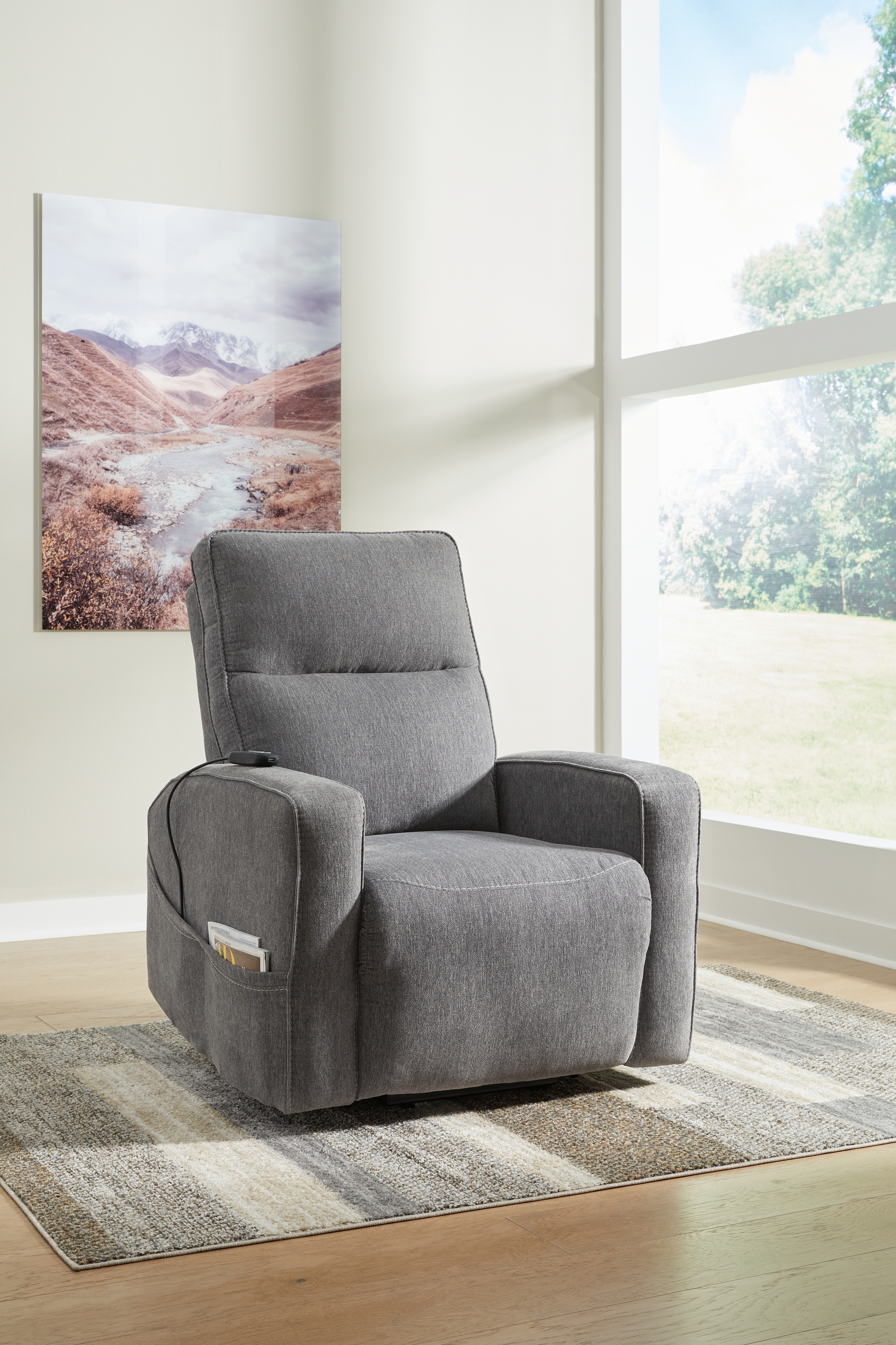 【りえ】アシュレイファニチャー オットマン Starganza Power Lift Recliner - Gray – Ashley Homestore Furniture