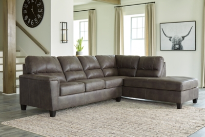 Navi 2-Piece Sectional with Chaise, Smoke