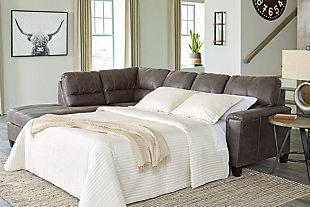 Navi 2-Piece Sleeper Sectional with Chaise, Smoke, rollover