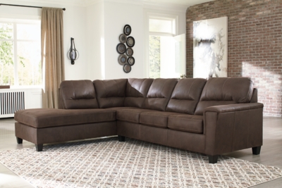 Navi 2-Piece Sectional with Chaise, Chestnut, large