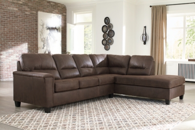 Navi 2-Piece Sectional with Chaise, Chestnut, large