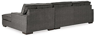 Bringing ultra-contemporary flair to the art of modern interiors, the Coulee Point sectional in charcoal gray velvet is so on point. Brilliantly simple box cushions and wide track arms are outlined with distinctive flange welting for a high-design aesthetic. Tufted cushions add to the sumptuous look and feel for an indulgent experience made to be comfortably affordable.Includes 2 pieces: right-arm facing corner chaise and left-arm facing sofa | "Left-arm" and "right-arm" describe the position of the arm when you face the piece | Corner-blocked frame | Loose cushions | High-resiliency foam cushions wrapped in thick poly fiber | Polyester velvet upholstery  | Exposed feet with faux wood finish | Platform foundation system resists sagging 3x better than spring system after 20,000 testing cycles by providing more even support | Smooth platform foundation maintains tight, wrinkle-free look without dips or sags that can occur over time with sinuous spring foundations | Estimated Assembly Time: 5 Minutes