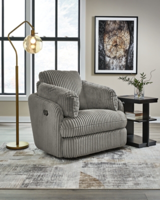 Tie-Breaker Swivel Glider Recliner, Fog, large