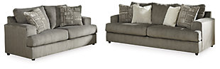Soletren Sofa and Loveseat, Ash, large