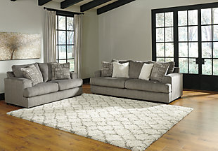 Soletren Sofa and Loveseat, Ash, rollover