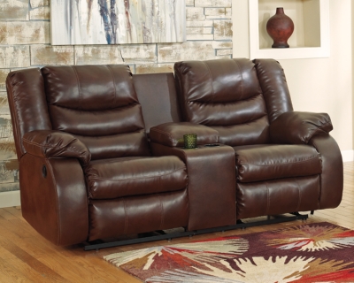 Linebacker Reclining Loveseat With Console Ashley Furniture Homestore