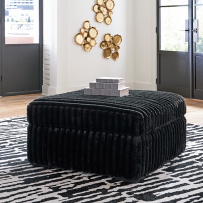 Midnight-Madness Oversized Accent Ottoman, Onyx, rollover