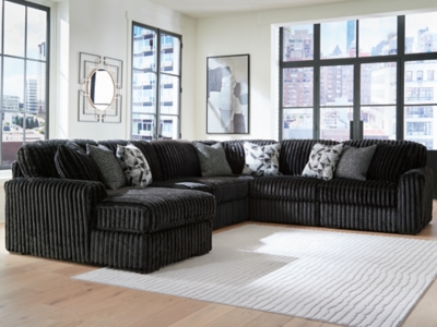 Midnight-Madness 6-Piece Sectional with Chaise, Onyx, rollover