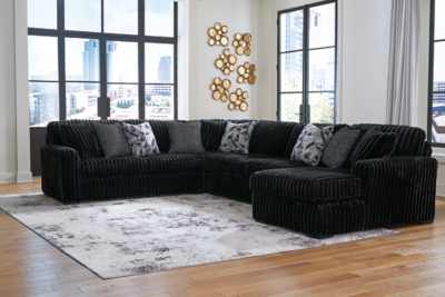 Black fluffy couch hotsell