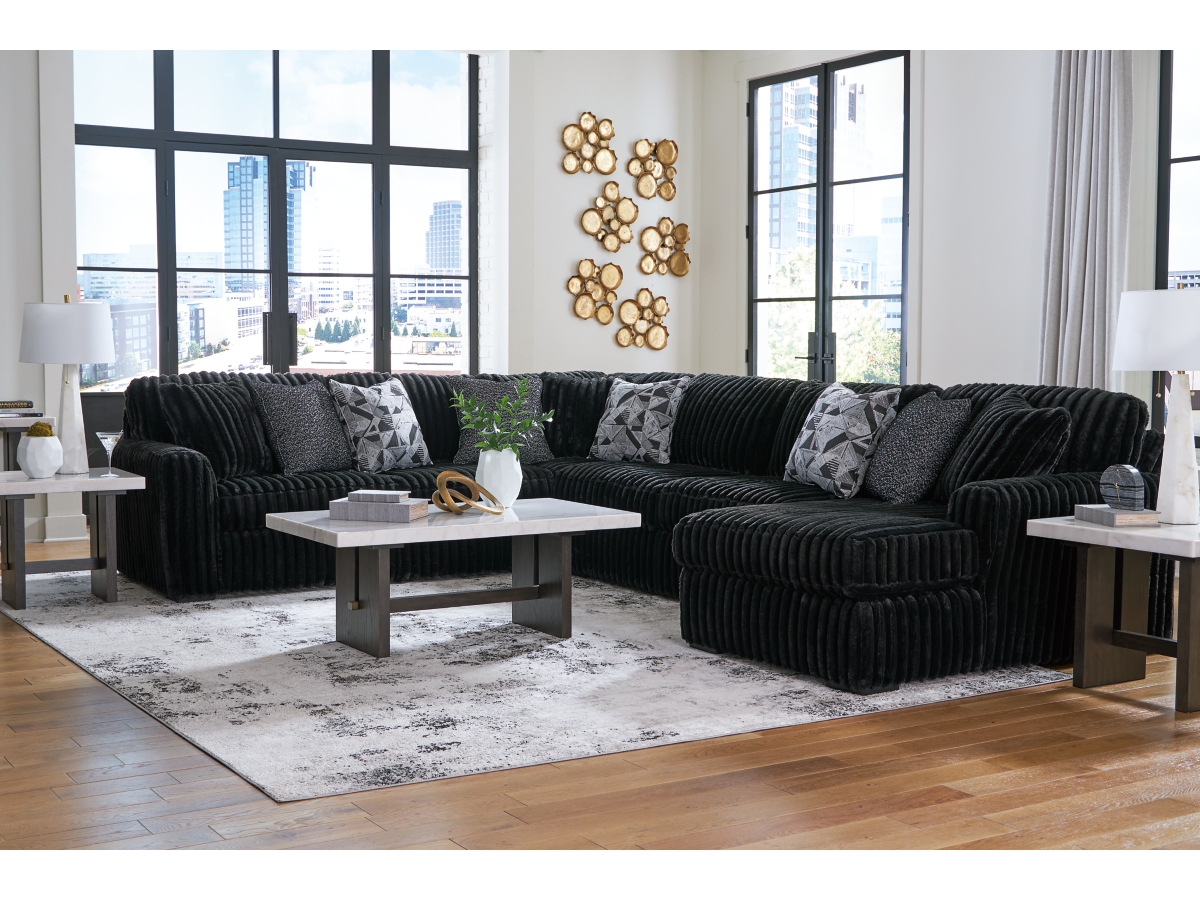 Midnight-Madness 4 Piece Sectional with Chaise