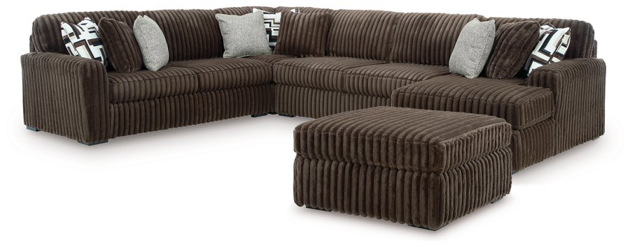 Midnight-Madness 4-Piece Sectional and Oversized Accent Ottoman - image 1