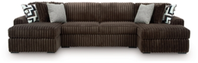 Midnight-Madness 3-Piece Sectional with Chaise, Chocolate, large