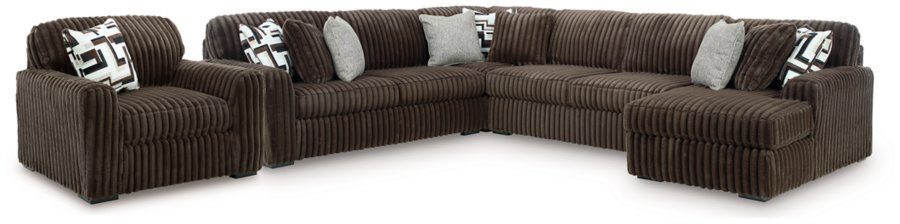Midnight-Madness 4-Piece Sectional and Oversized Chair - image 1